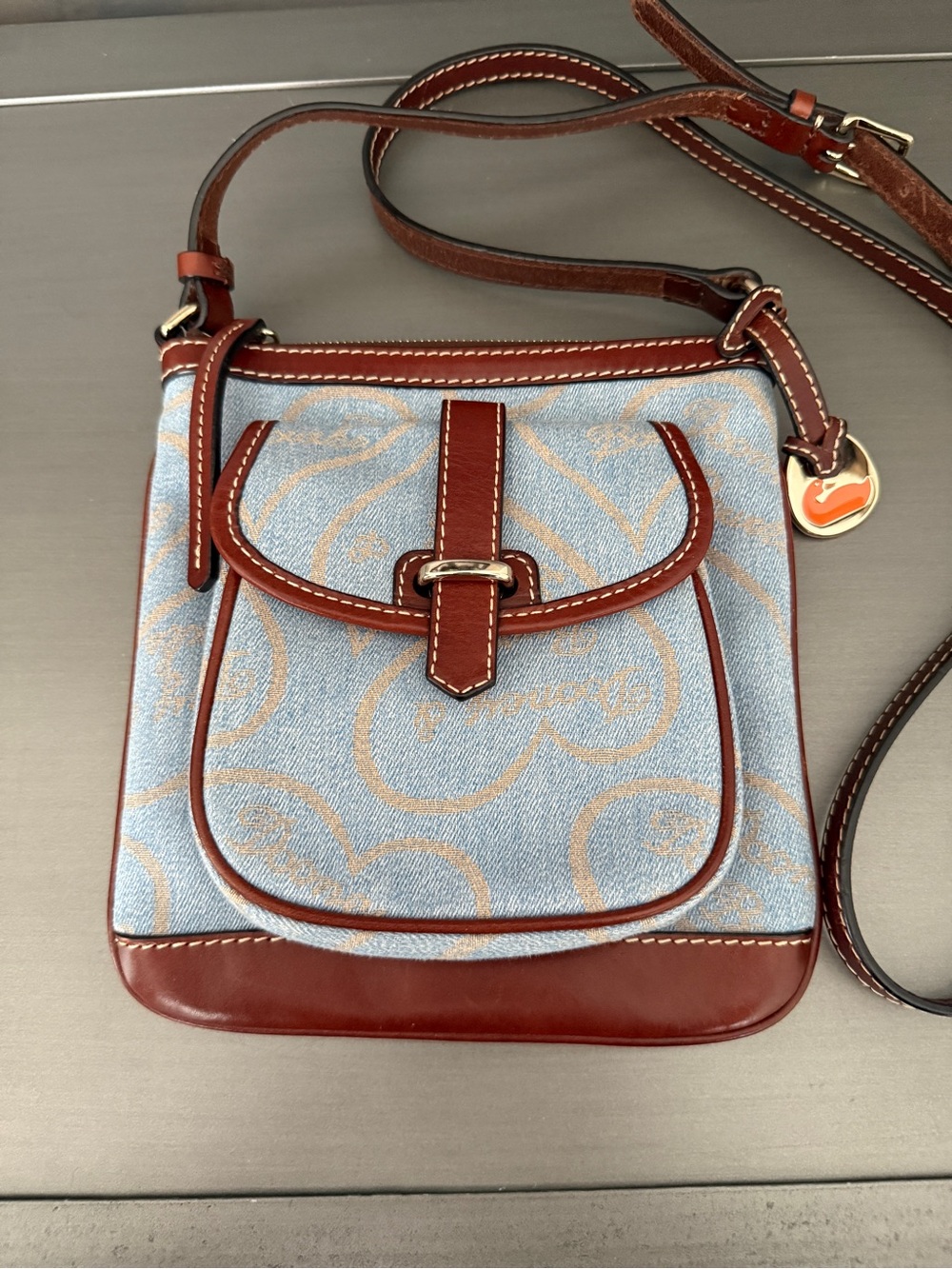 Dooney & Bourke Y2K Denim Hearts Crossbody